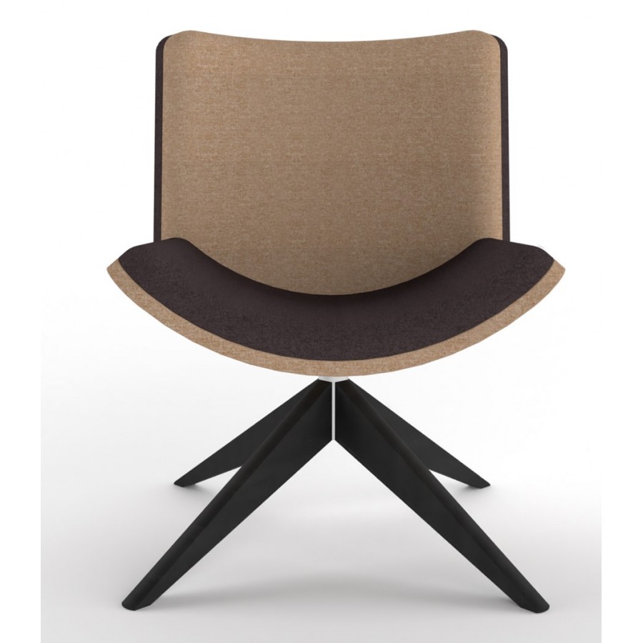 Review Upholstered Lounge Chair With Wooden Pyramid Base